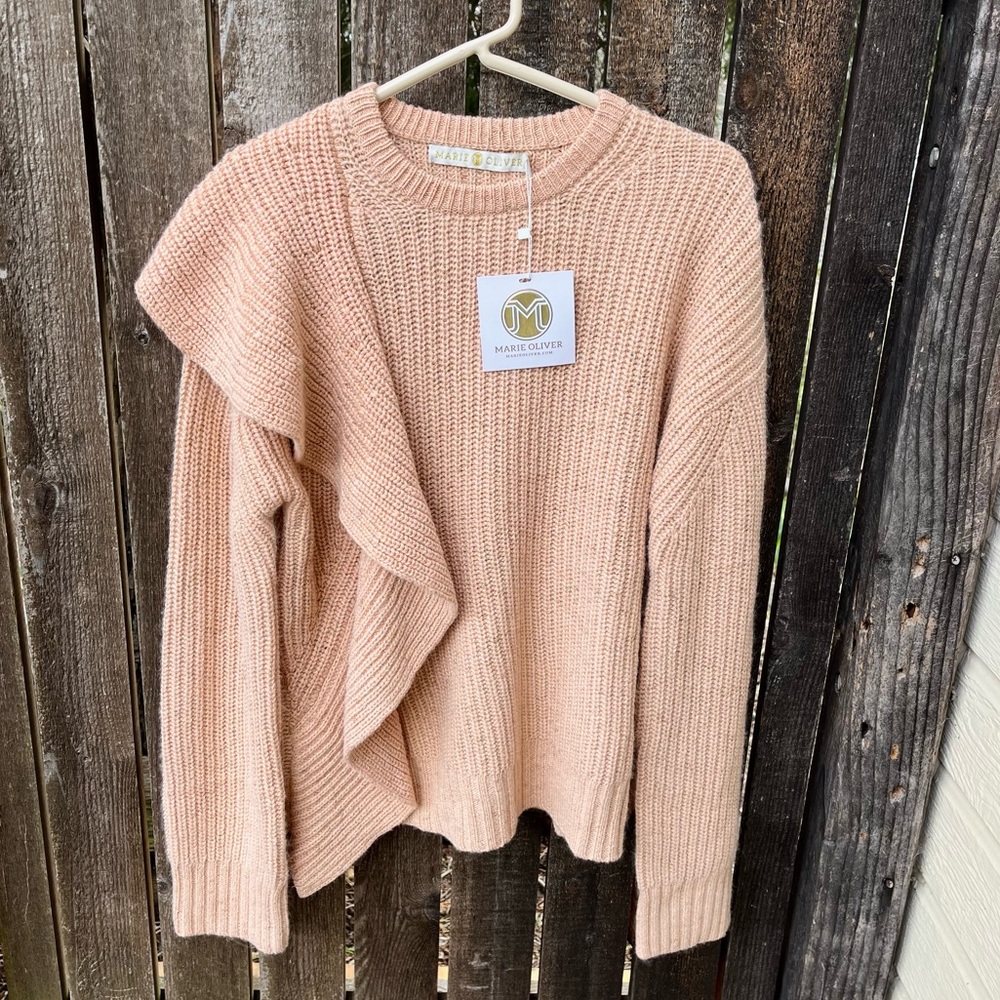 Marie Oliver Andrea Wool Cashmere Oversized Slouchy Sweater In Creamsicle Sz XS